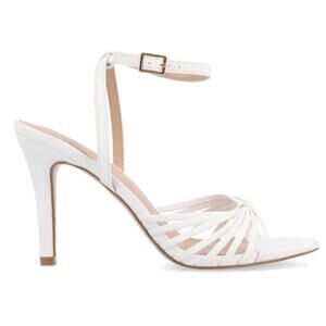 Journee Collection Women's Vanita Stilleto Heels in Vegan Leather White Size 7W